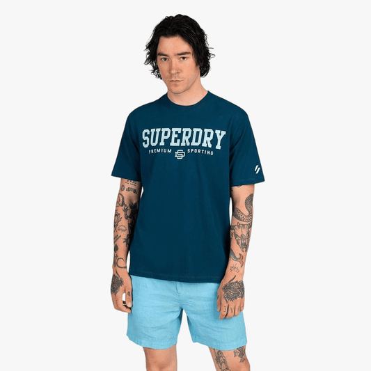 Superdry Mens Core Sport Short Sleeve Tee Blue | Superdry