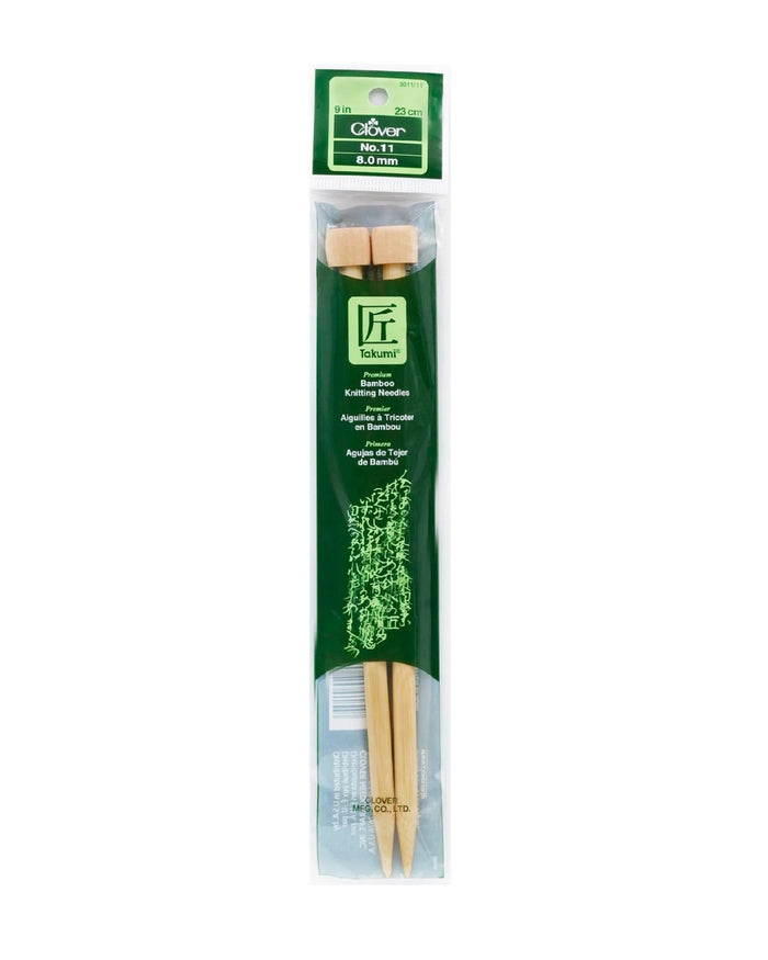 Takumi Bamboo Knit Needle 9" - Zipper and Thread