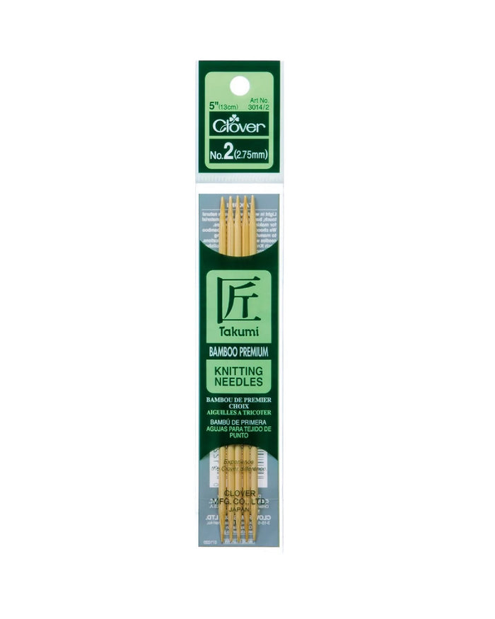 Takumi Bamboo Knit Needles 5" - Zipper and Thread