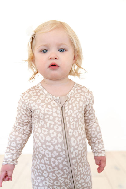 TAN CHEETAH | FOOTIE ONE PIECE