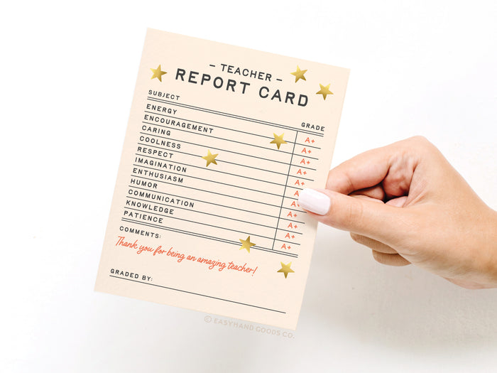 Teacher Report Card Greeting Card - Onderkast Studio