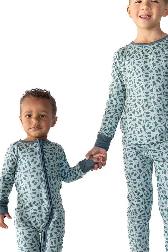 TEAL BIG SMILEY | ZIPPER ONE PIECE