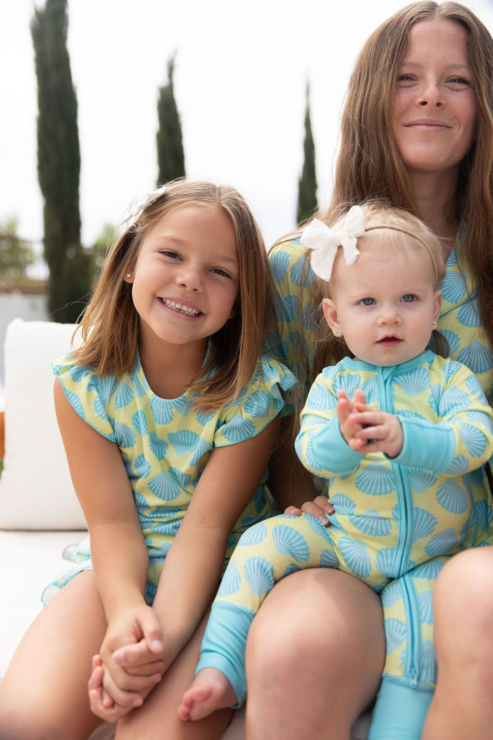 TEAL SHELLS | ZIPPER ONE PIECE