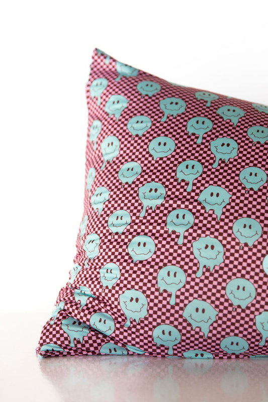 TEAL TRIPPY CHECKER | PILLOW CASE