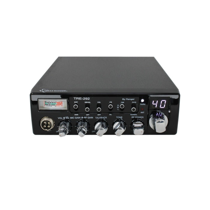 Texas Ranger TRE292 40 Channel CB Radio, Virginia CB Antenna, 3 inch External Speaker Combo - CB Radio Supply