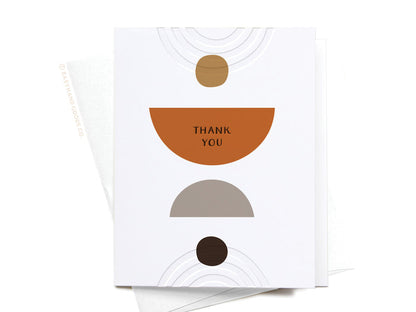 Thank You Modern Shapes Letterpress Greeting Card - FINAL STOCK