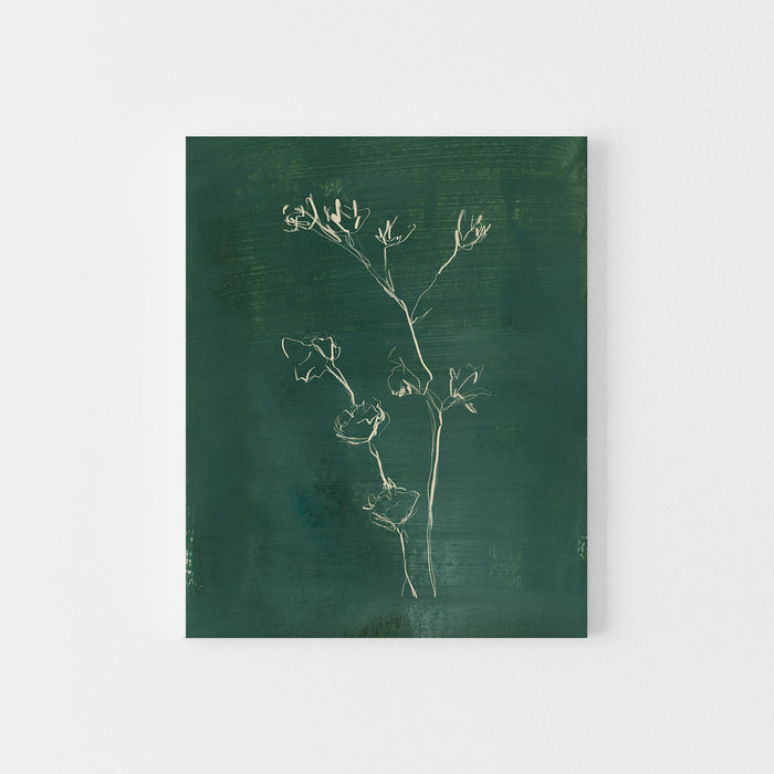 Teal Green Winter Floral Botanical Painting Wall Art Print or Canvas - Jetty Home