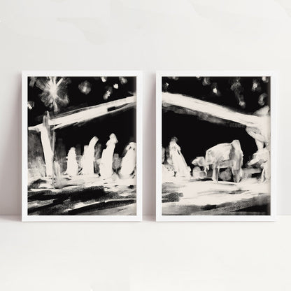 The Nativity - Set of 2  - Art Prints or Canvases - Jetty Home