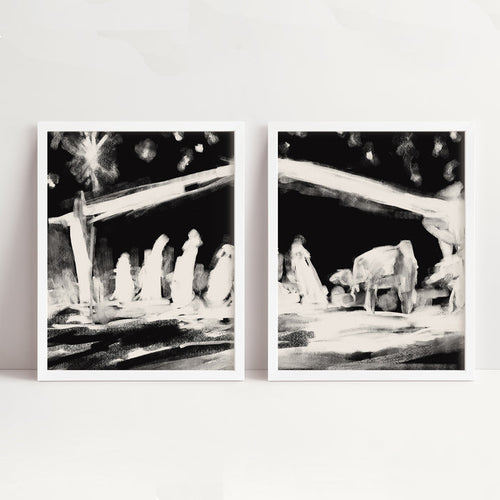 The Nativity - Set of 2  - Art Prints or Canvases - Jetty Home