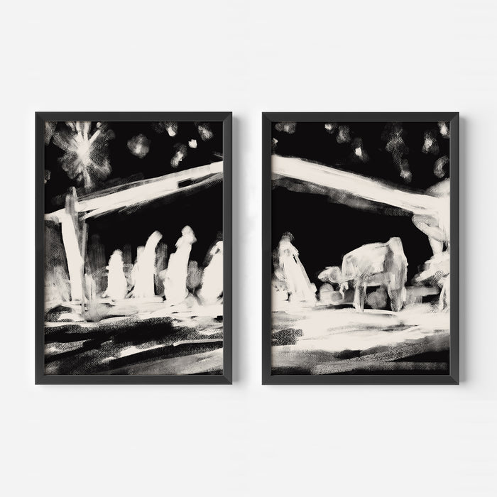 The Nativity - Set of 2  - Art Prints or Canvases - Jetty Home
