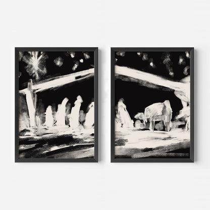 The Nativity - Set of 2  - Art Prints or Canvases - Jetty Home
