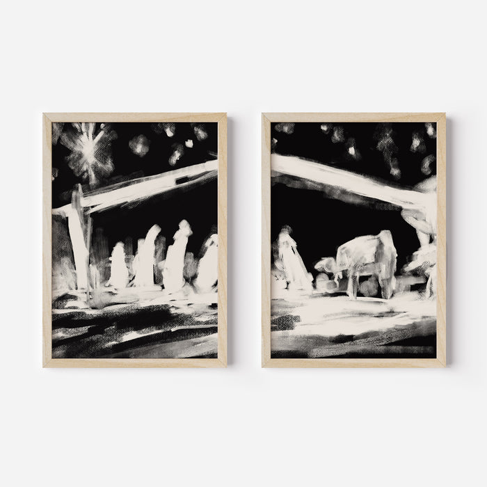 The Nativity - Set of 2  - Art Prints or Canvases - Jetty Home