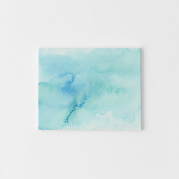 Light Turquoise and Mint Abstract Ocean Painting Wall Art Print or Canvas - Jetty Home