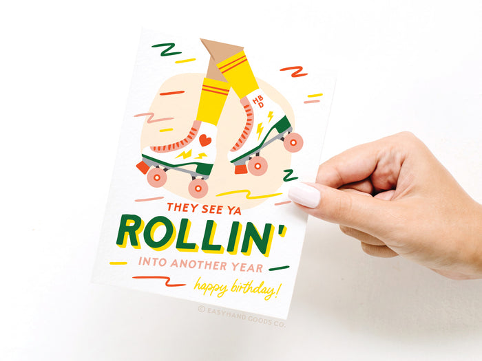 They See Ya Rollin' Roller Blades Greeting Card - Onderkast Studio