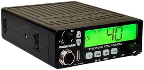 President Thomas 40 Channel AM/FM CB Radio, Virginia CB Antenna, 3 inch External Speaker Combo - CB Radio Supply