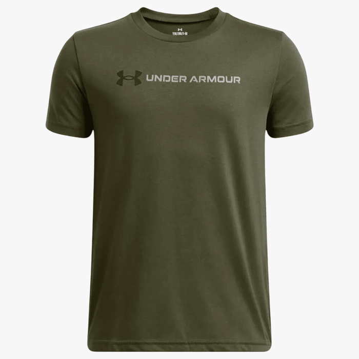 Under Armour Boys Logo Wordmark Short Sleeve Tee 390 Marine | Under Armour