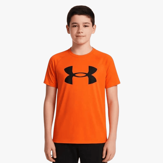 Under Armour Boys Tech Big Logo Short Sleeve Tee 847 Fire | Under Armour