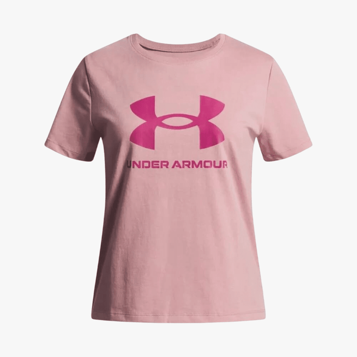 Under Armour Girls Big Logo Short Sleeve Tee 673 Pink | Under Armour