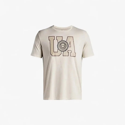Under Armour Mens College Crest Short Sleeve Tee Beige 279 | Under Armour