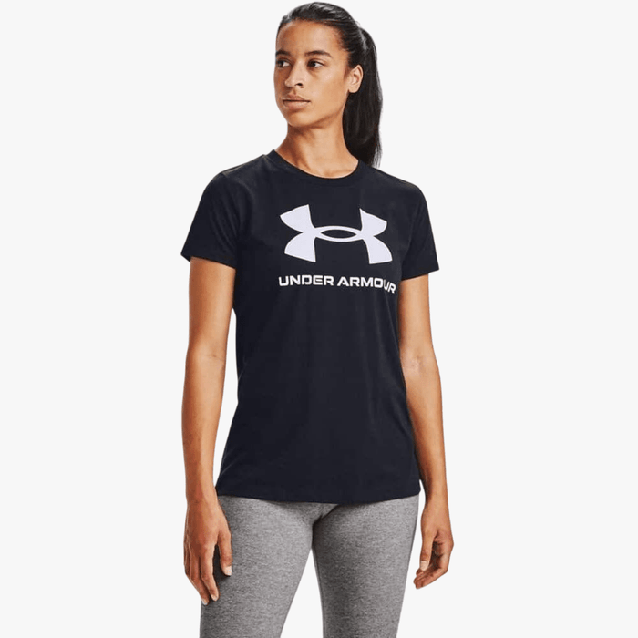 Under Armour Womens Live Sportstyle Graphic Short Sleeve Tee Black / White | Under Armour