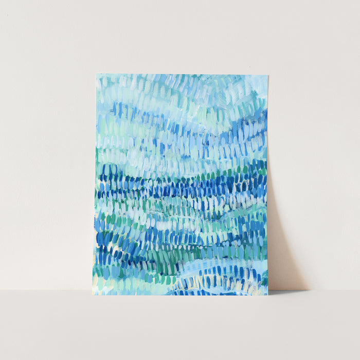 Under the Ocean Blue and Turquoise Painting Wall Art Print or Canvas - Jetty Home