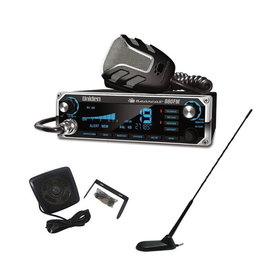Uniden BEARCAT 880 CB Radio, Virginia CB Antenna, 3 inch External Speaker Combo - CB Radio Supply