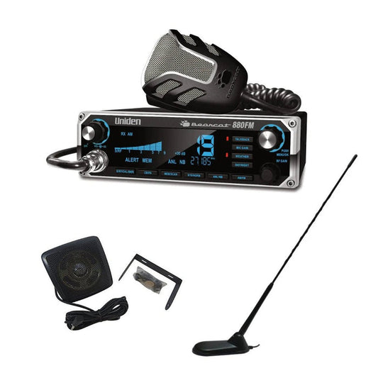 UNIDEN Bearcat 880 FM CB Radio, Virginia CB Antenna, 3 inch External Speaker Combo - CB Radio Supply