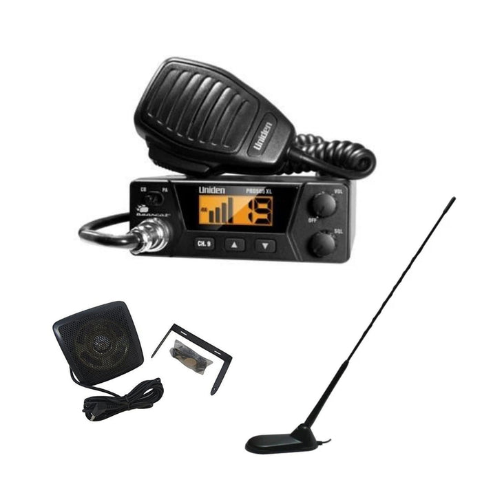 Uniden Pro 505 XL CB Radio, Virginia CB Antenna, 3 inch External Speaker Combo - CB Radio Supply