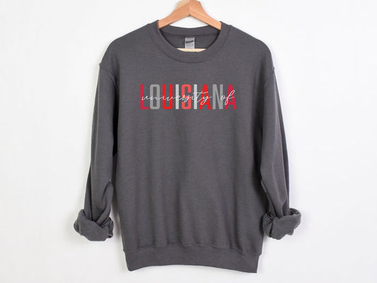 NolaCajun University of Louisiana Sweatshirt Front View Louisiana College Spirit Cajuns