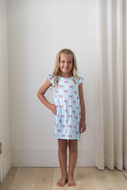 USA BOWS | RUFFLE SLEEVE DRESS