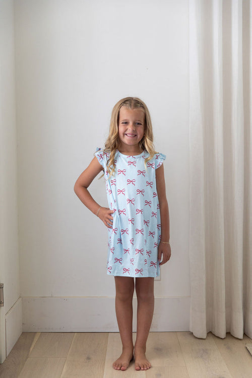 USA BOWS | RUFFLE SLEEVE DRESS