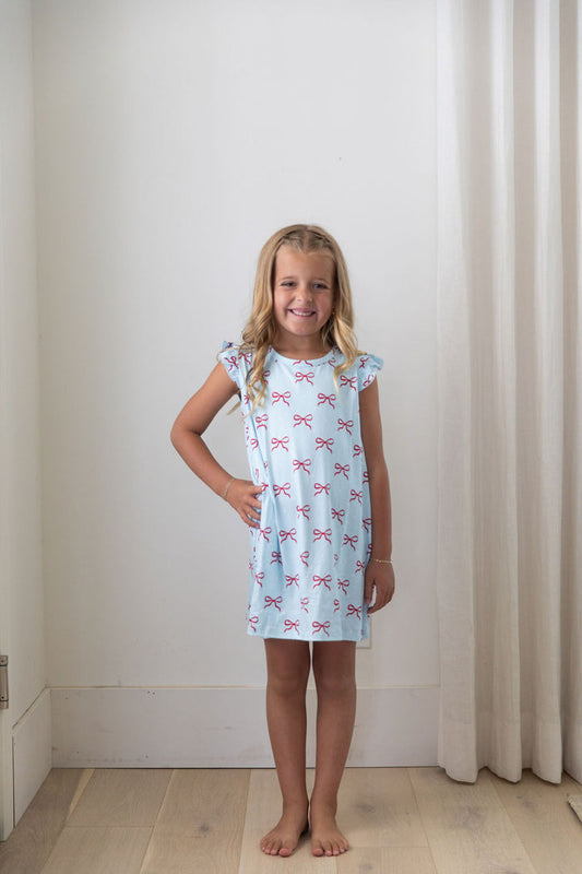 USA BOWS | RUFFLE SLEEVE DRESS
