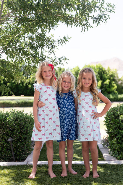 USA BOWS | RUFFLE SLEEVE DRESS