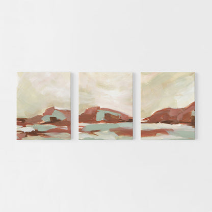 Warm Desert Landscape Sedona Painting Triptych Set of Three Wall Art Prints or Canvas - Jetty Home
