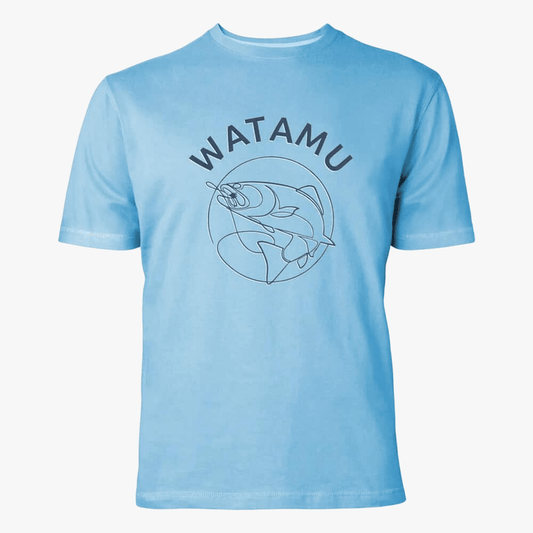 Watamu Mens Hooked Short Sleeve Tee Powder Blue | Watamu
