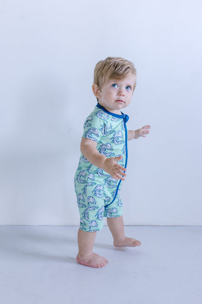 WAVES | SHORT ZIPPER ONE PIECE