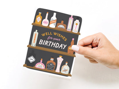 Well Wishes for Your Birthday Bar Shelves Greeting Card
