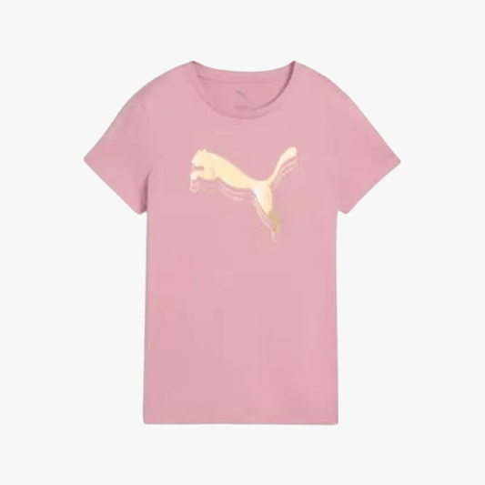 Puma Womens Ess Metallic Short Sleeve Tee Poised Pink | Puma