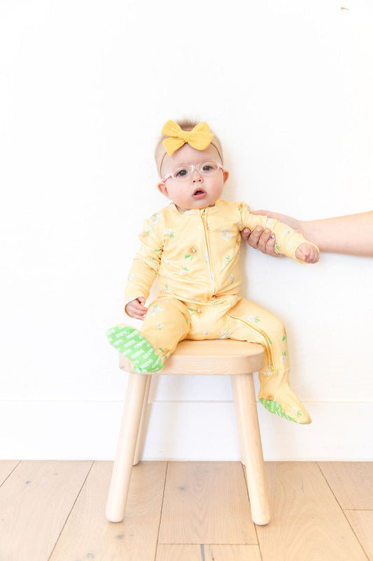 YELLOW DAISY FLORAL | ZIPPER ONE PIECE