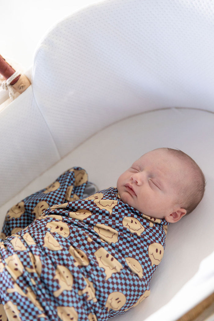 YELLOW TRIPPY CHECKER | SWADDLE