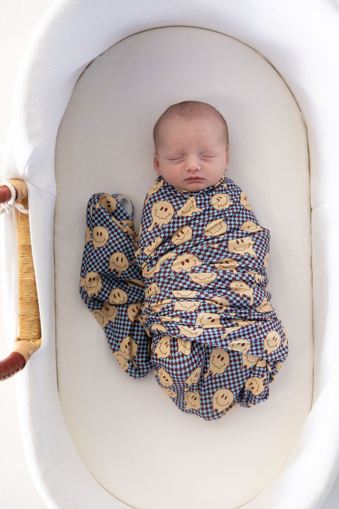 YELLOW TRIPPY CHECKER | SWADDLE