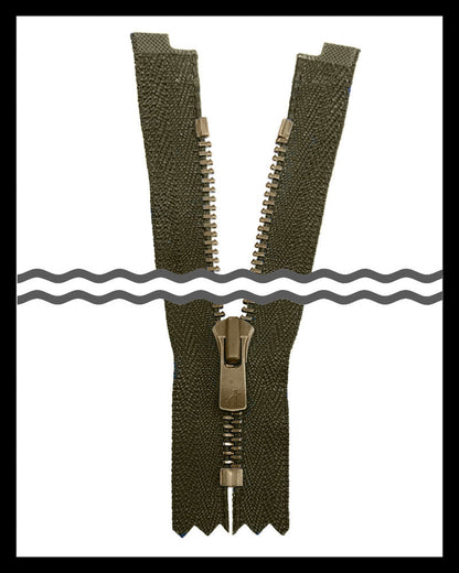 Information related to zippers, thread, and sewing.