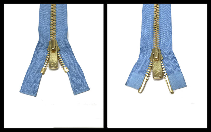 Information related to zippers, thread, and sewing.