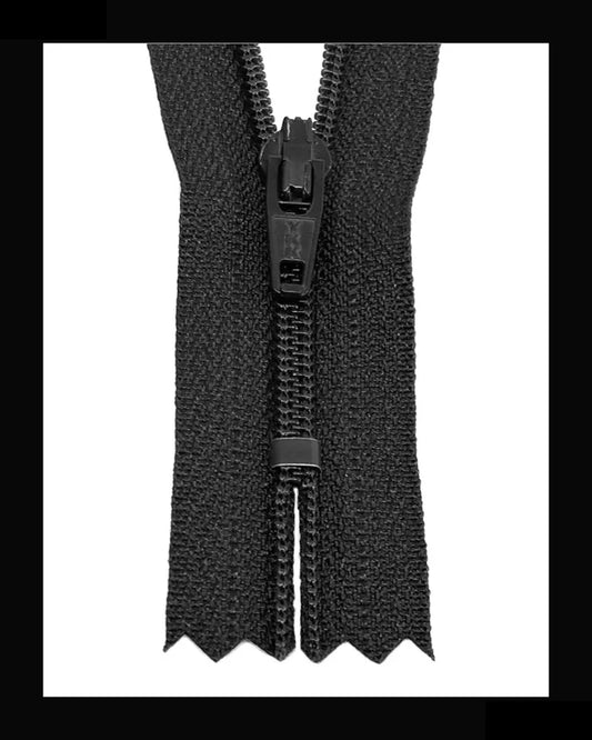 Information related to zippers, thread, and sewing.