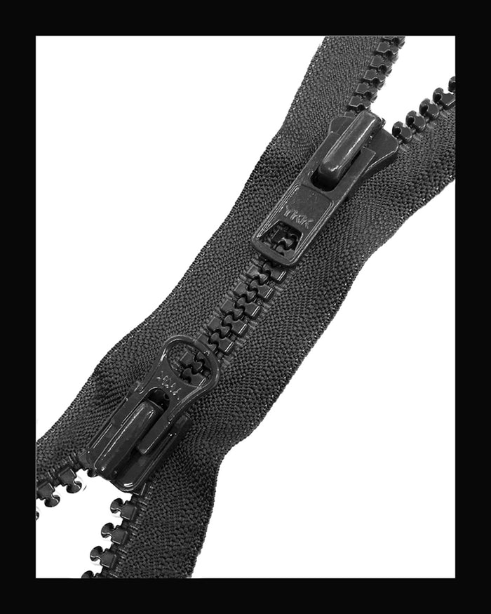 Information related to zippers, thread, and sewing.