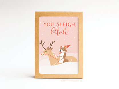 You Sleigh, B*tch Folded Greeting Note Set