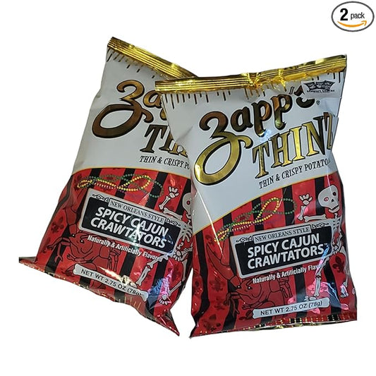 NolaCajun Zapp's Thinz Spicy Cajun Crawtators Louisiana Cajun Chips New Orleans